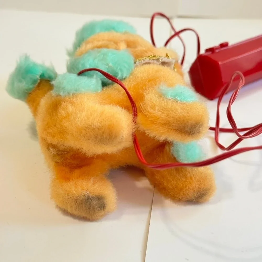 VTG Tiny French Poodle Battery Operated Controlled Toy Plush Animal Japan Rare